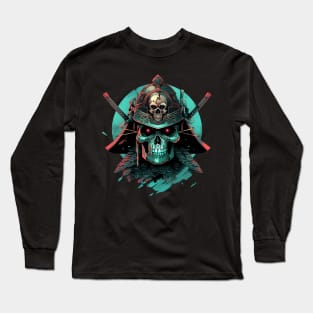 samurai skull Long Sleeve T-Shirt